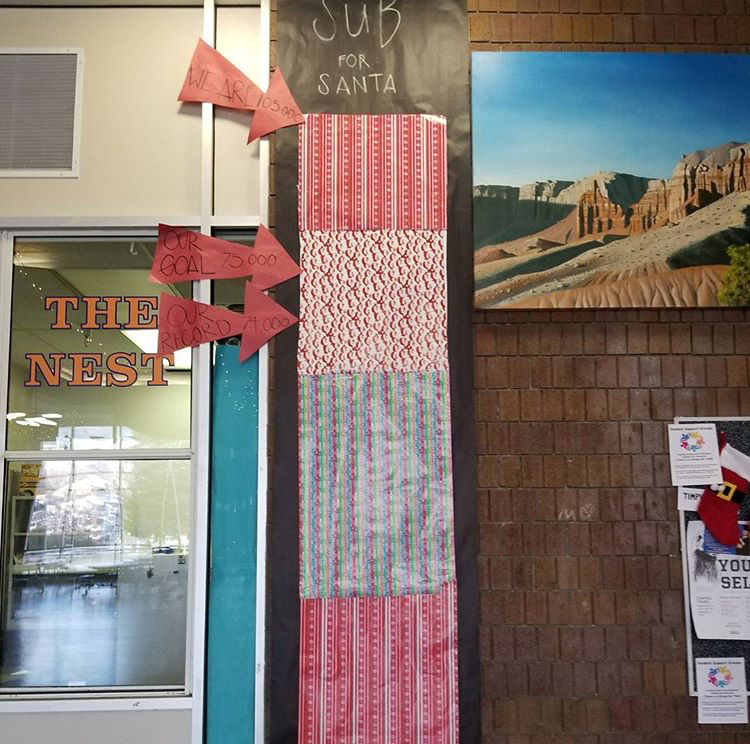 The Sub for Santa donation tracker in the commons, 2017.