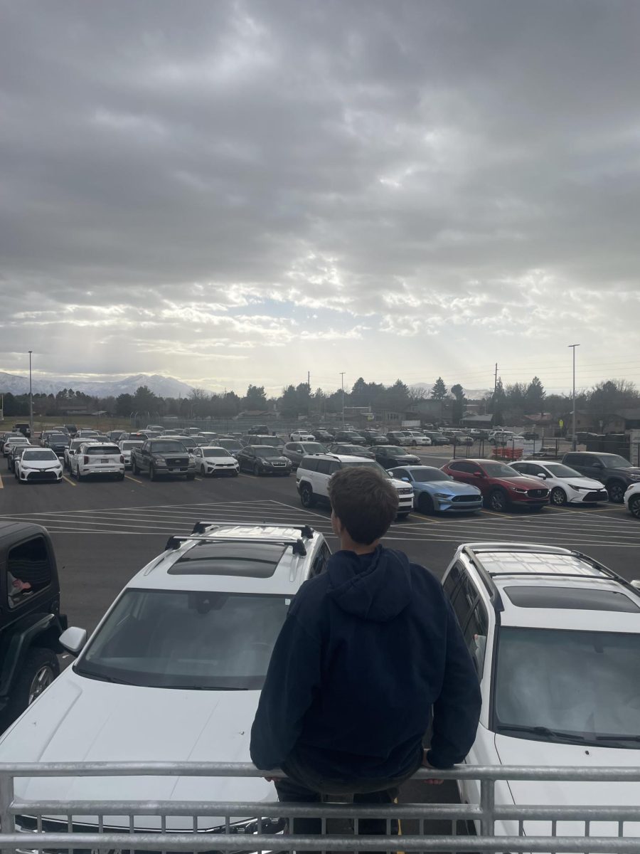 Junior, Beckham Gerstner, contemplating whether he should park at Timpview or end it all