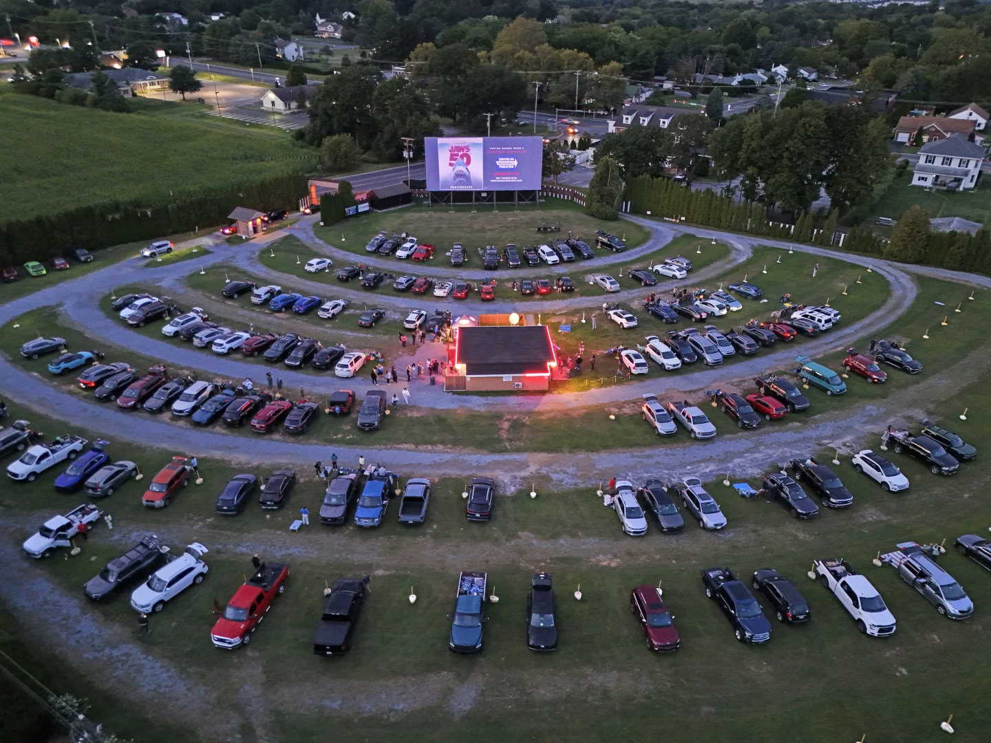 The sunsets at the Shankweiler Drive-in movie theater